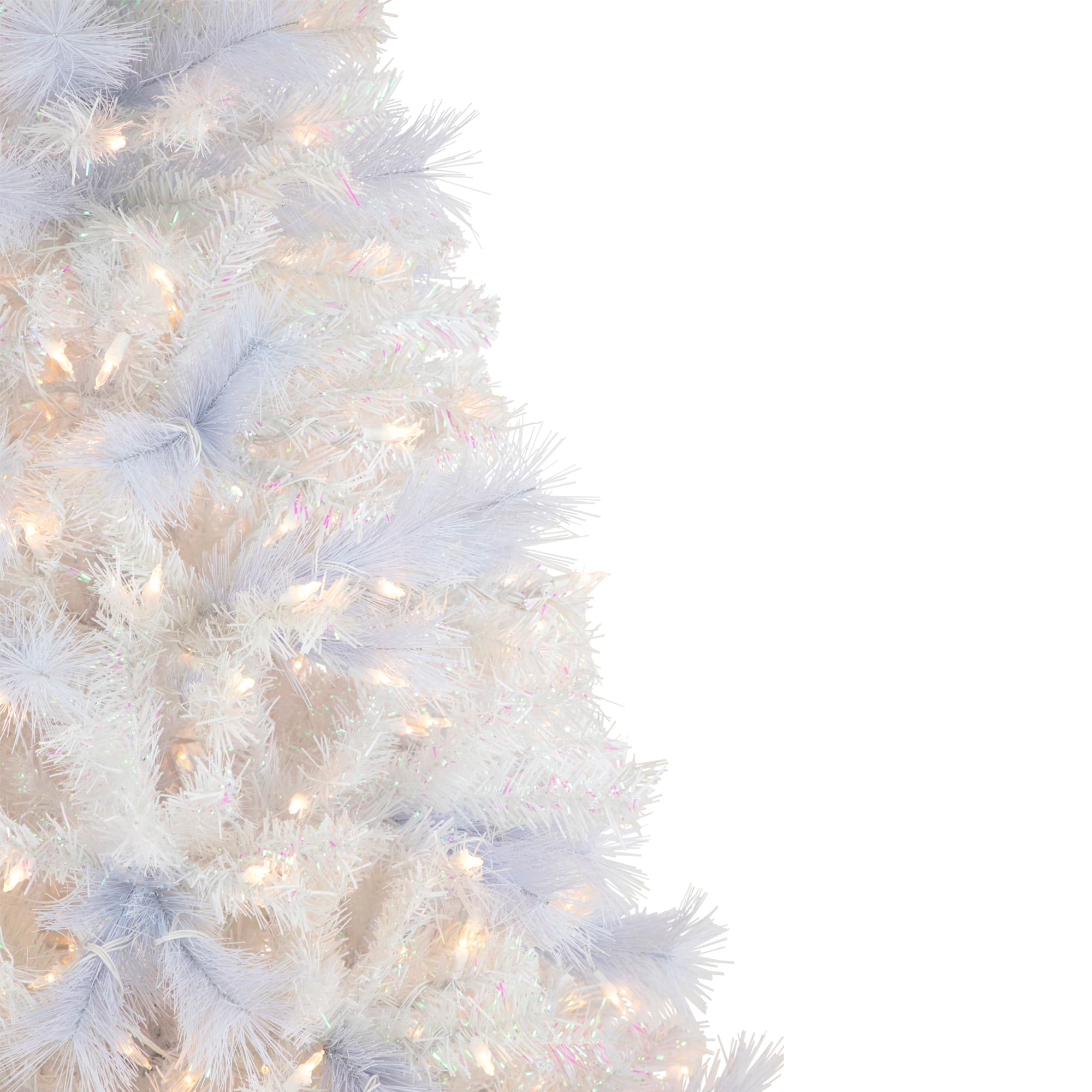 6.5ft. Pre-Lit Seneca White Spruce Artificial Christmas Tree, Dual Function LED Lights